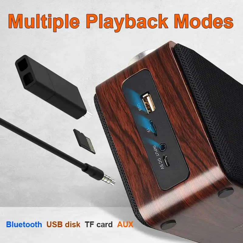 Деревянная портативная мини-Колонка JUNKE Hi-Fi с Bluetooth беспроводная стереоколонка