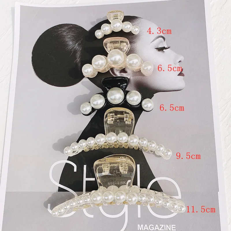 

Fashion Women Claw Clip Simple Elegant Pearl Hair Clips Large Hair Claw Hair Clips Ponytail Hairclip Girls Hair Accessories New