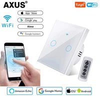 axus tuya smart life wifi wireless wall switch voice control touch sensor remote control led light switch wifi alexa google home