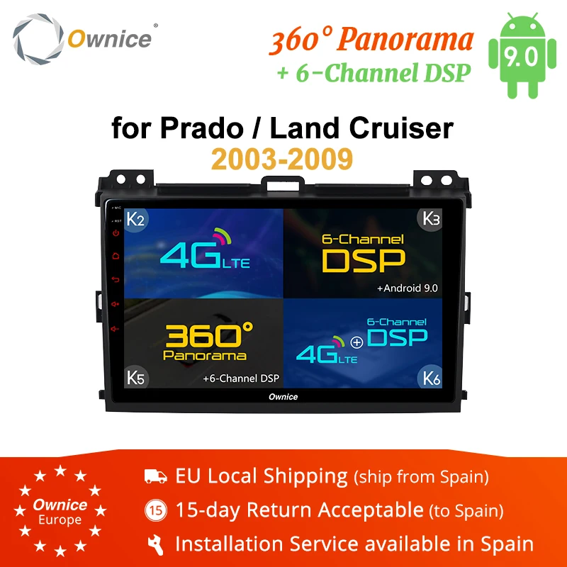 Ownice K3 K5 K6 Octa Core Android 9 0 автомобильное радио DVD GPS Navi для Toyota Prado 2004 2009 Land Cruiser 2003 360 Panorama