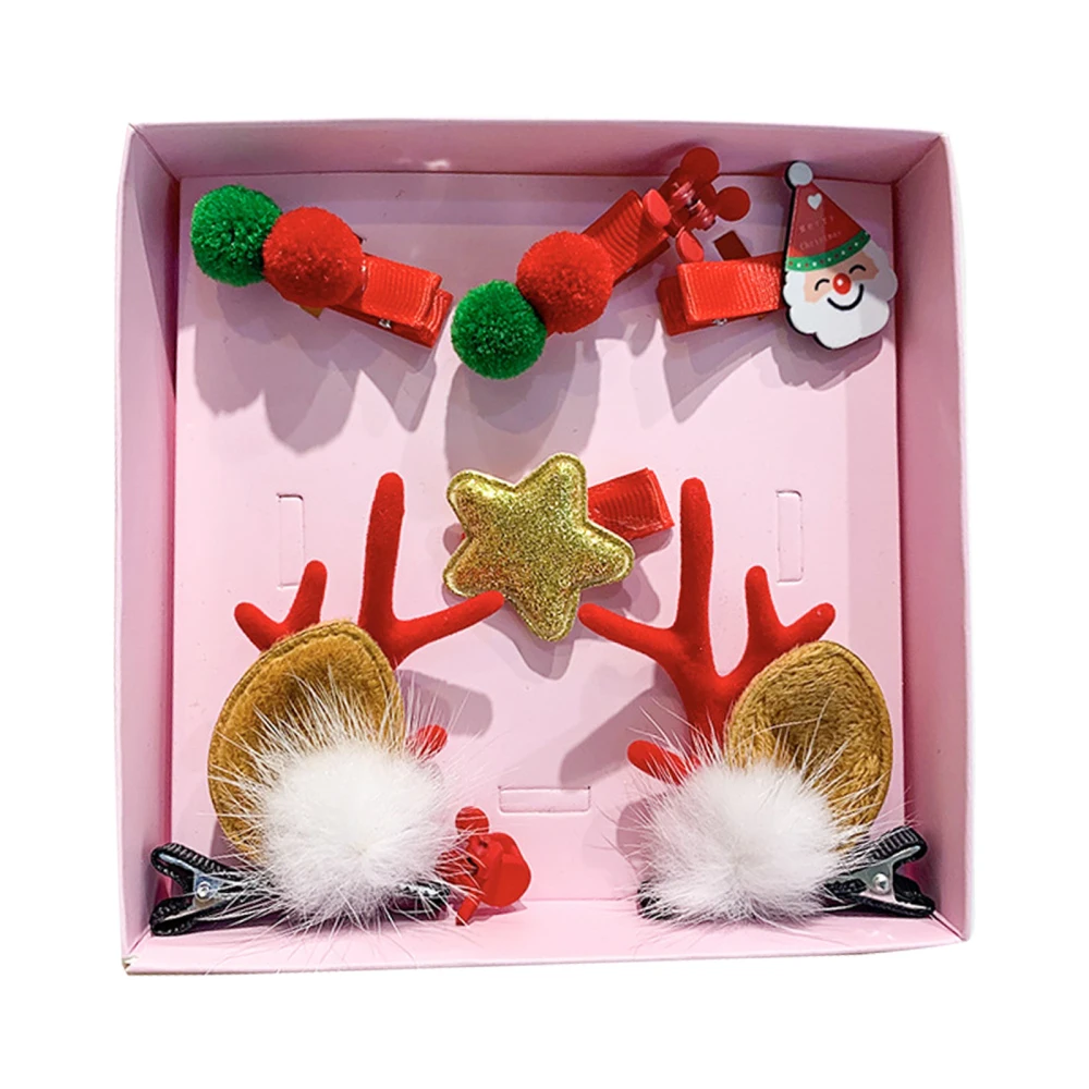 

Рождественская шпилька для волос в подарочной коробке головные уборы мягкие и удобные украшения милые шпильки 8 шт.