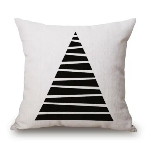 Черный и белый геометрический чехол для подушки из хлопка льна дома гостиной