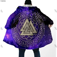 triangle viking galaxy printed 2021 thick duffle coat fleece male hooded cloak down jacket cashmere duffle topcoat dunnes