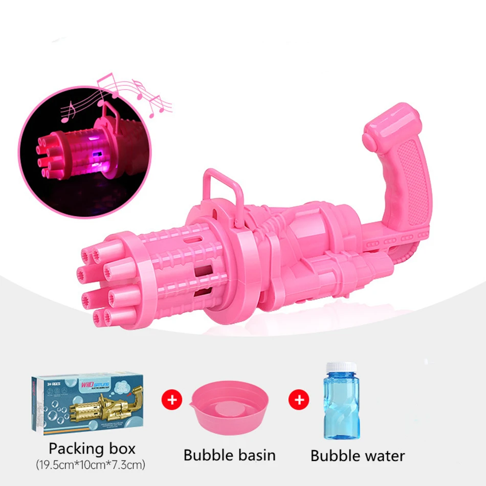 

New Gatling Bubble Machine Guns Children's Bubble Gun Porous Automatic Bubble Blowing Outdoor Toy Kids Game Gift