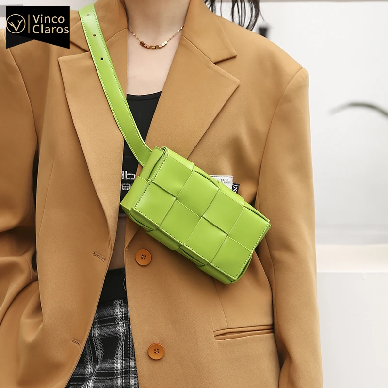 

Fashion Knitting Handbags Women Bags Designer Shoulder Bag Leather Luxury Brand Cross Body Bag High Quality Fanny Waist Pack Sac