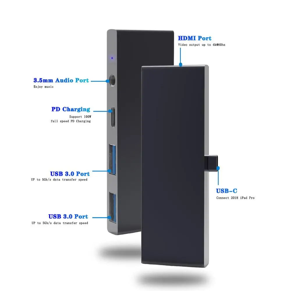 tebe USB C концентратор 5 в 1 Тип c до 4k HDMI с 3 портами (стандарт 0 адаптер мм Aux для