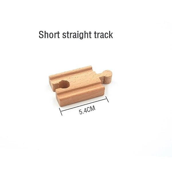 Short straight track Автомобильный деревянный трек железнодорожный поезд направляющее устройство аксессуары деревянная дорога Игрушка аксессуары работать со всеми основными брендами поездов - Цвет: Short straight track