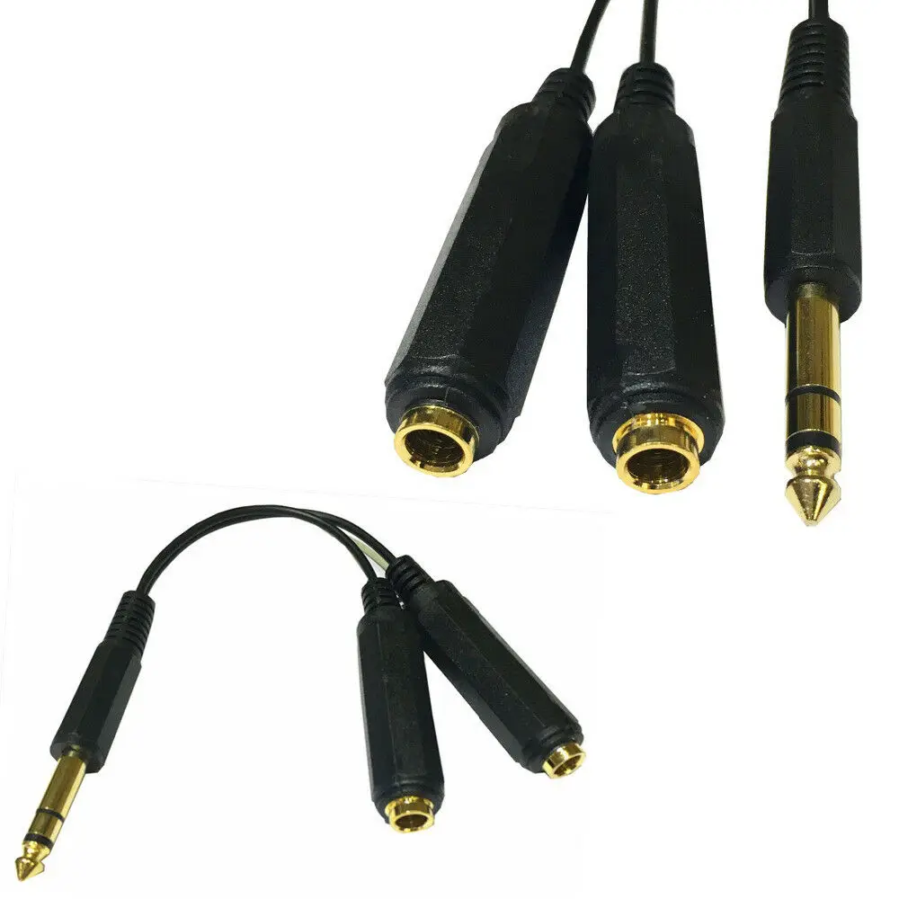 

6,35 мм аудио стерео штекер 2X6,35 мм гнездо Y-сплиттер адаптер кабель Шнур