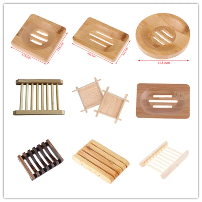 

1pcs Eco-friendly Natural Carbide Wood Soap Dish Wooden Soap Container Travel Wood Soap Box Shower Plate Bathroom Soap Holder