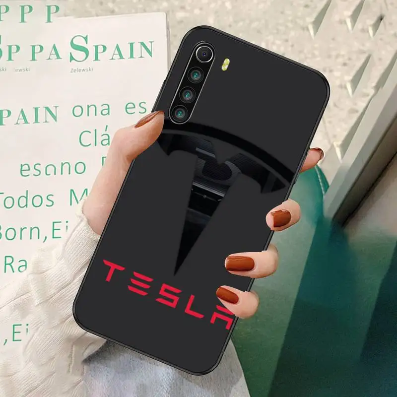 

Tesla Car Black TPU Phone Case For Redmi 7 8 9 A K20 30 Pro Note 8 9 Pro 9s