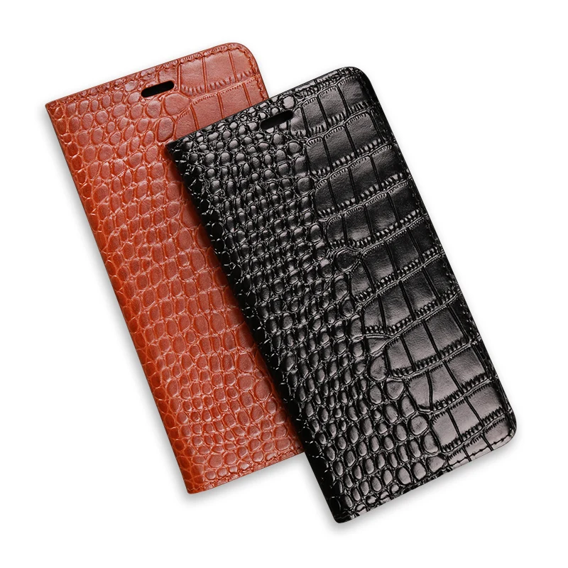 Роскошный чехол для телефона iPhone 6 7 8 Plus X Xs Max с крокодиловой текстурой откидной