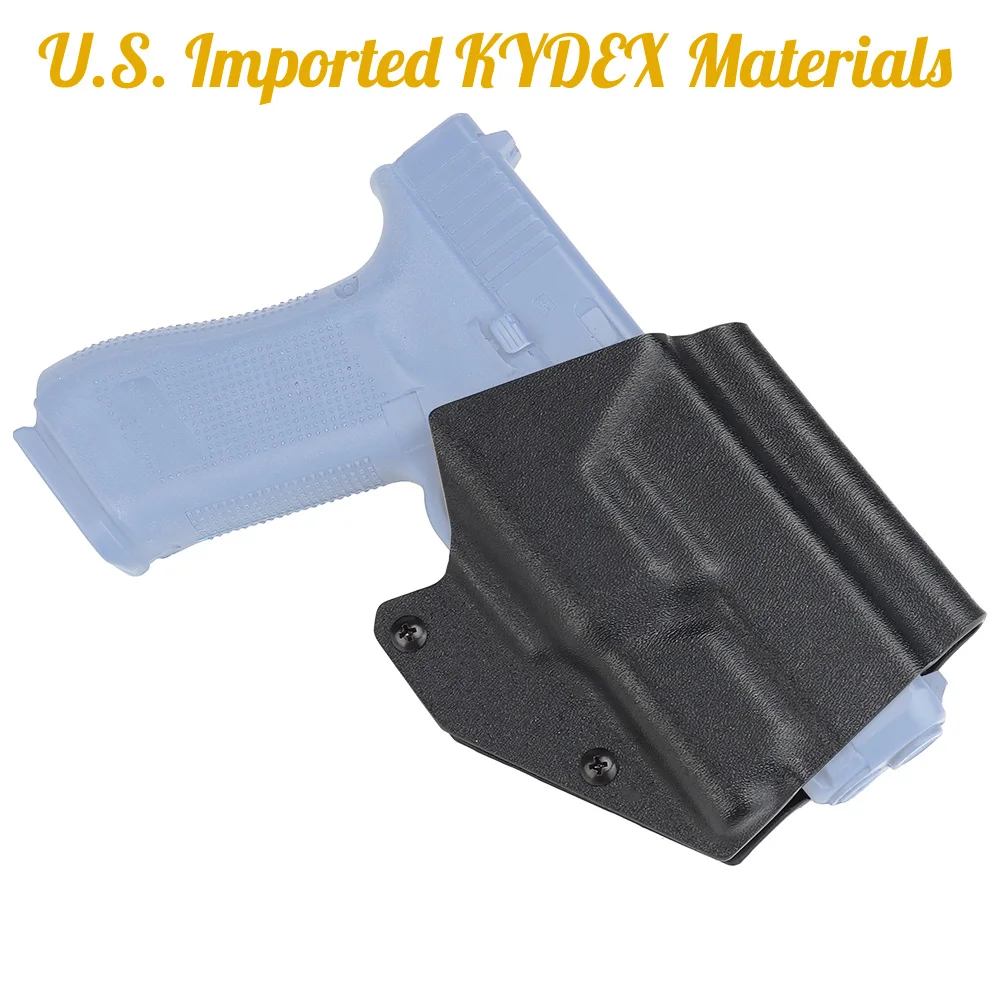 

Новинка тактическая кобура KYDEX для пистолета быстрое натяжение кобура подходит для GLCOK 17 19 19X 45 быстрое покрытие для пейнтбола аксессуары дл...