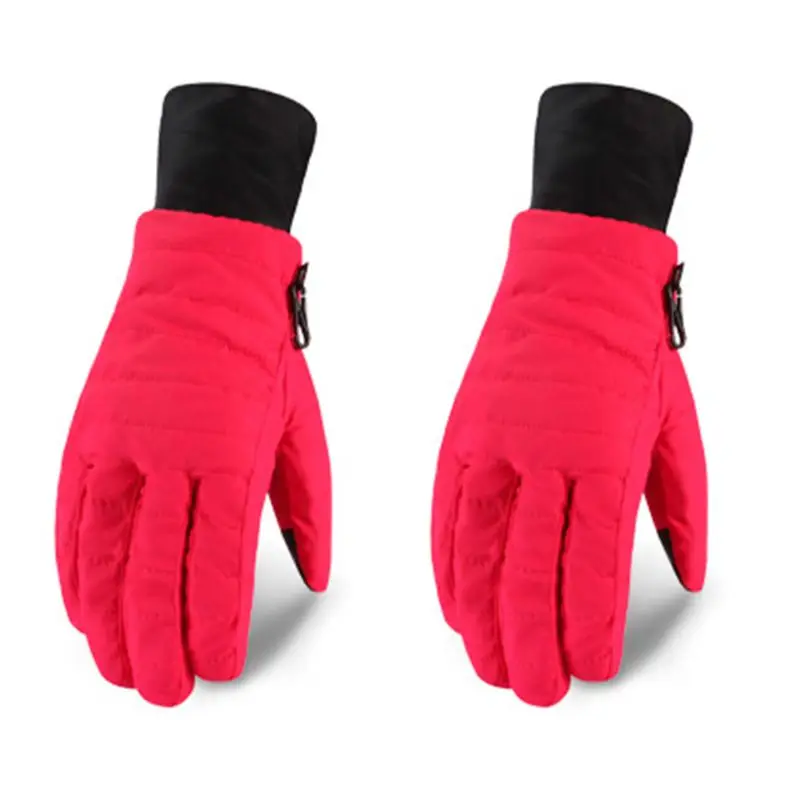 

Women Winter Waterproof Snow Ski Gloves Colored Stripes Thermal Non-Slip Mittens Y98F