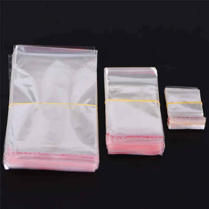 

200Pcs Self-adhesive Envelope Cellophane Bag Plastic Clear Resealable Jewelry Pouch Cookie Packaging Bakery Candy Bags Wholesale