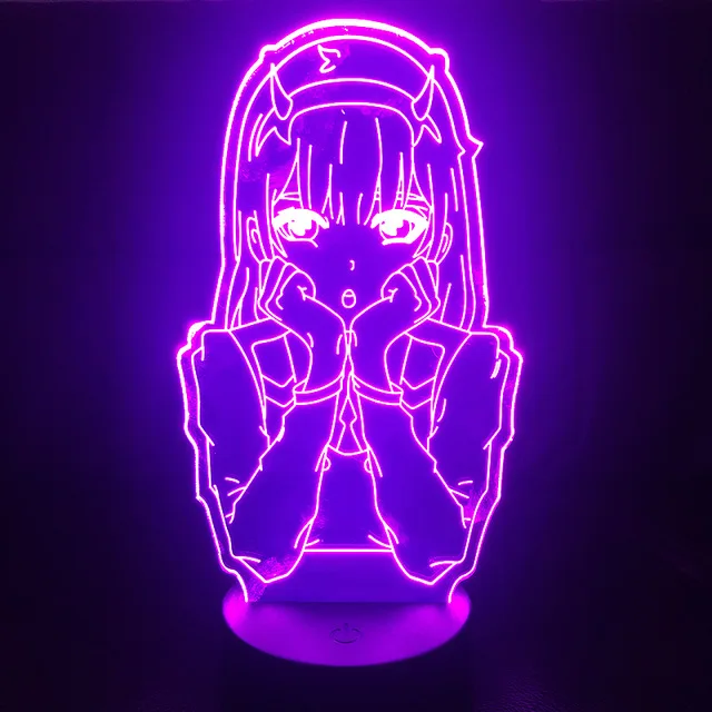 

Ночной светильник Zero Two, аниме 3d светильник, манга, подарок, Ночной светильник, лампа для любимых в Franxx детей, девочек, декор для спальни