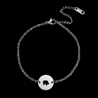 elephant animal stainless steel bracelet jewelry bangle chain adjustable bracelet for women men couple lady girls boys gift