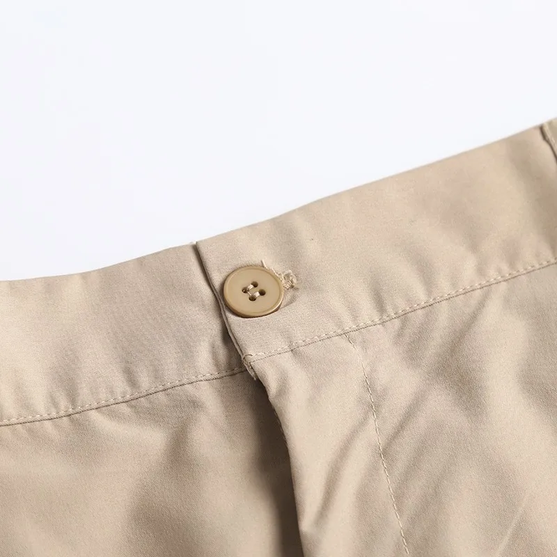 

TMODA1268 2021 Spring New Women Fashion Casual Shorts Clothes Female Korean Chic Khaki High-waisted Wide-leg Bottoms Short