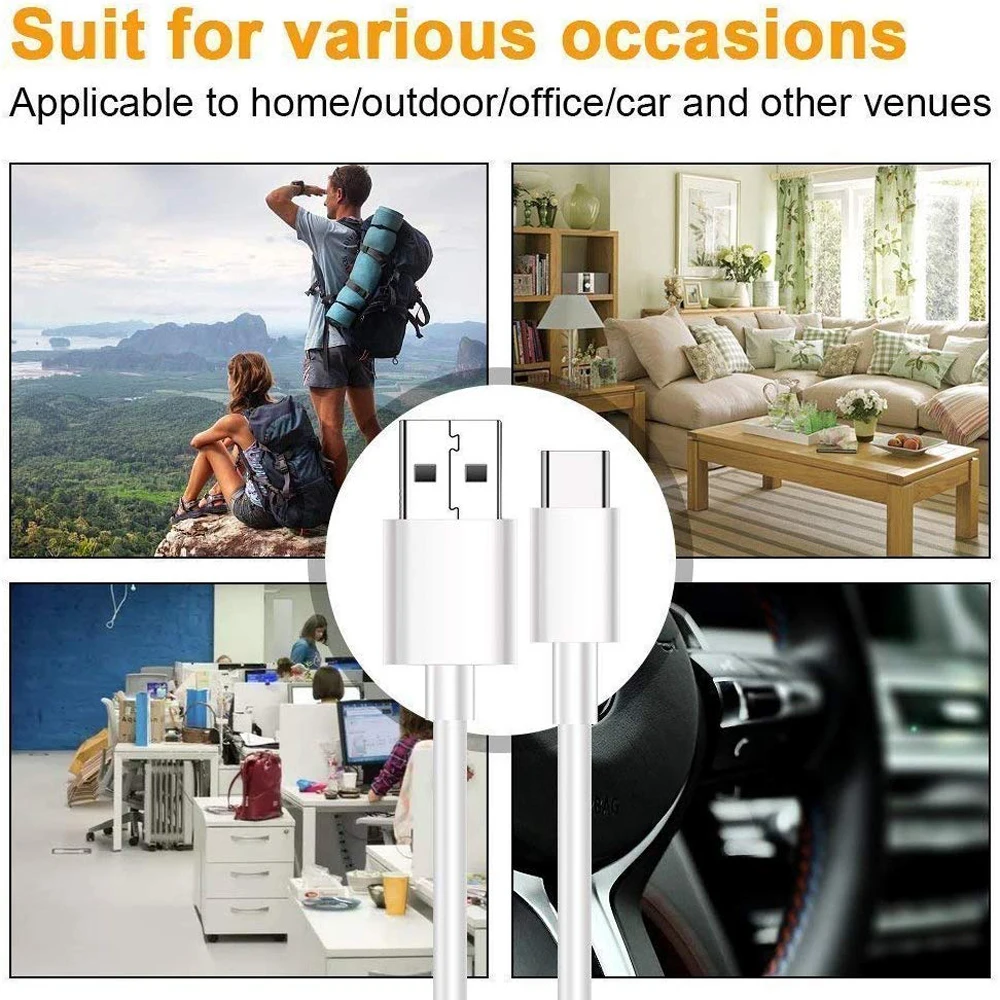 USB Type C Cable for Samsung Galaxy S10 S9 to A TPE Charging Data Sync 2A 2.0 Cord Xiaomi Redmi | Мобильные телефоны и