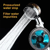 2021 360 degrees rotating shower head water saving flow with small fan abs rain high pressure spray nozzle bathroom accessories