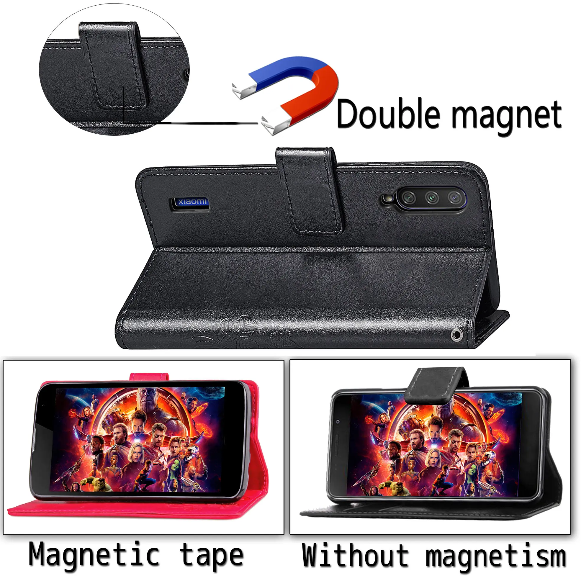 Роскошный чехол-книжка из искусственной кожи для Xiao mi Xio mi A3 A2 Lite Red mi 7A 6A Note 8 6 7 GO Pro Red mi 7A чехол из мягкого ТПУ чехол-книжка