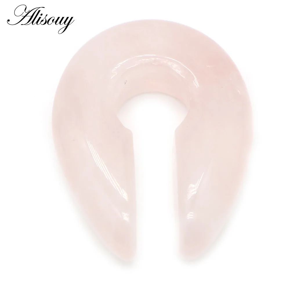 EM0851C Rose Quartz Alisouy 1 шт ключ круглое отверстие розового и черного цветов из опалового камня ухо грузики Подвески пирсинг расширитель уха штекер 6/8/10 мм Серьги, ювелирное изделие для тела - Окраска металла: EM0851C Rose Quartz