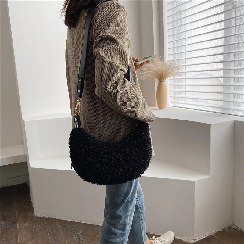 Новинка зимы из мягкой шерсти сумки через плечо для Для женщин Роскошные