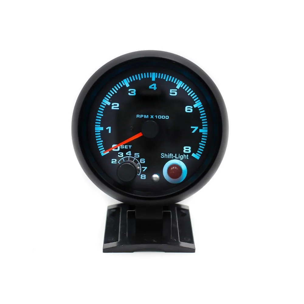 CNSPEED 80 мм Автомобильный Тахометр, датчик 0-8000 об/мин, подходит для 4, 6, 8 цилиндров, 7 цветов, светодиодный светильник, 12 В, сменный светильник, YC100142-CN