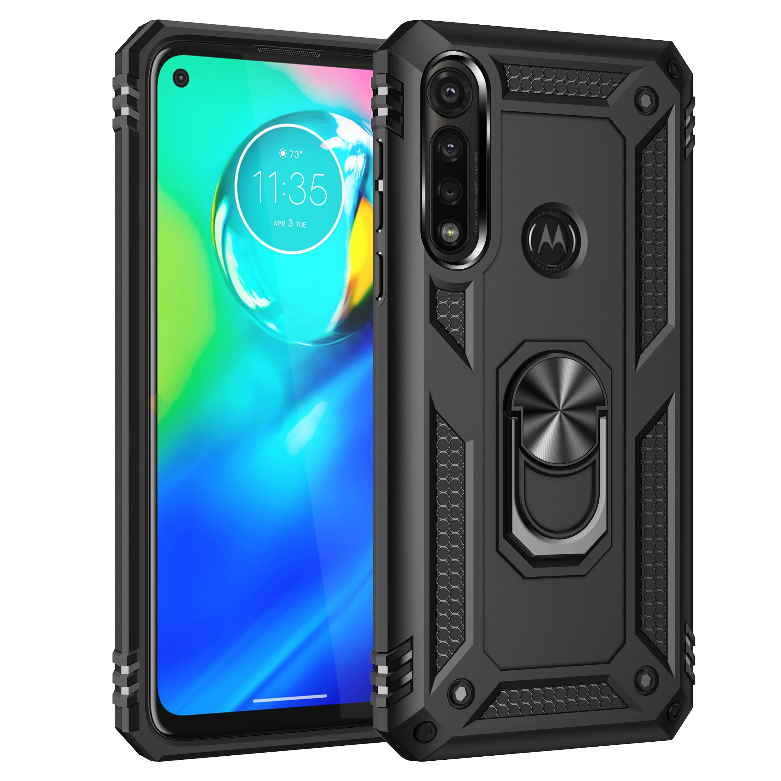 

Phone Case For Motorola G E7 Power Play 2021 One 5G ACE Luxury Armor Shockproof Anti Fall Heavy protection Bring Bracket Cover