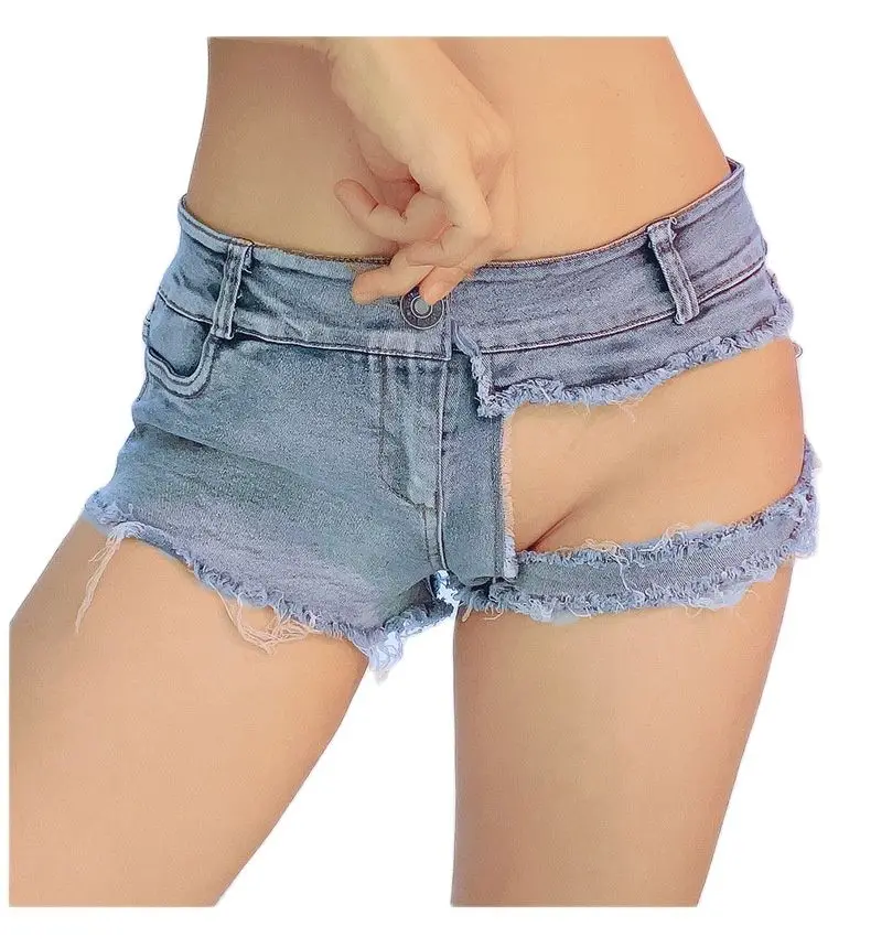 

2022 New Women's Sexy Hole Denim Jeans Shorts Low Waist Dj Polo Dancel Shorts Bar Nightclub