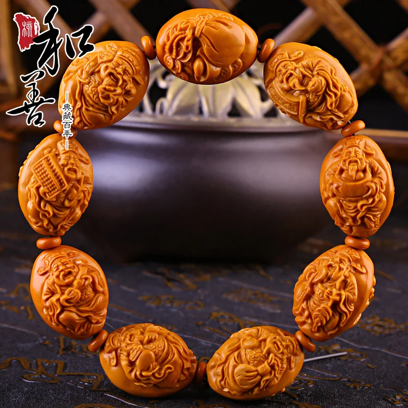 Рельефный браслет с изображением оливкового сердечника восемь сокровищ