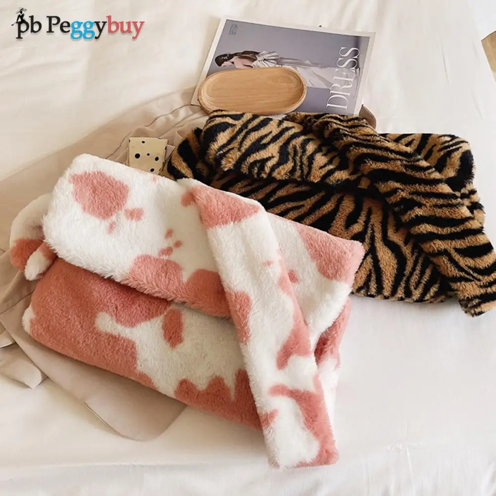 

Сумка на плечо женская с принтом зебры, Модный повседневный саквояж кросс-боди из воловьей кожи с облаком, вместительный мессенджер с клапа...