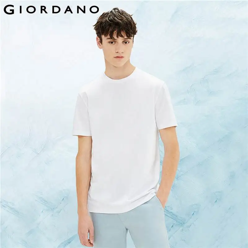 

Giordano Men Tshirts High Tech Cool Ribbed Crewneck Tee Shirts Short Sleeves Plain Soild Camiseta Masculina 01021420