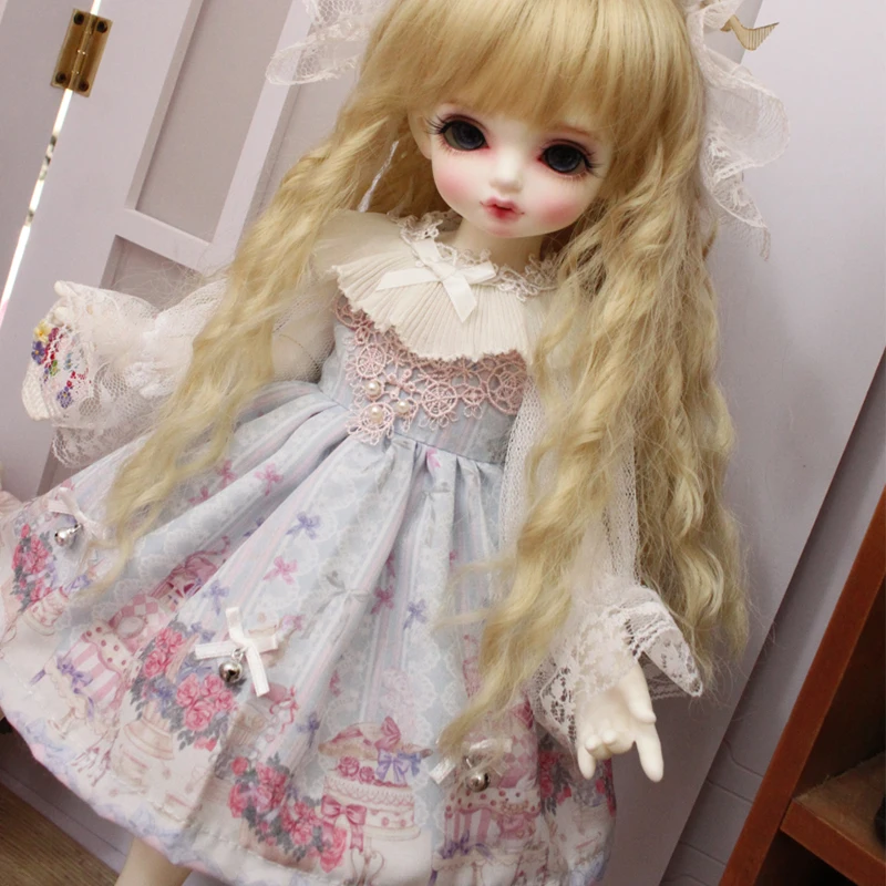 Кукольная одежда 1/6 кукла синее платье с большой шляпой для 1/4 BJD аксессуары кукол