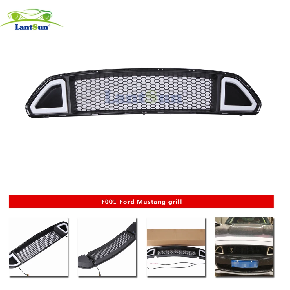 

F001 Ford Mustang Grill Car Accessory Front ABS Black Raptor Grille Centre Panel Upper Grill For Ford Mustang 2015-2017 2.3T