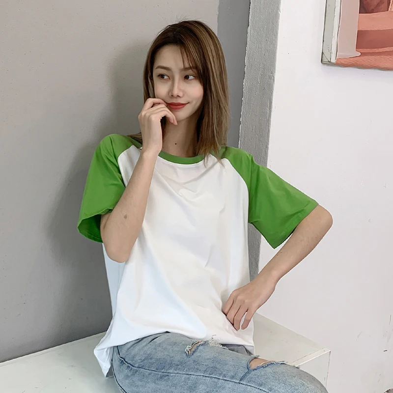 

2020 Women mint Short Sleeve Shirt Top Garment