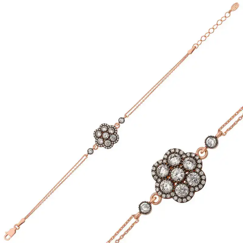 

Silver Diamond Montür Flower Bracelet
