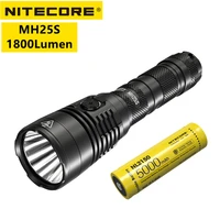 nitecore mh25s tactical flashlight usb rechargeable 1800 lumens 8 lighting modes with nl2150 50000mah self defense flashlight
