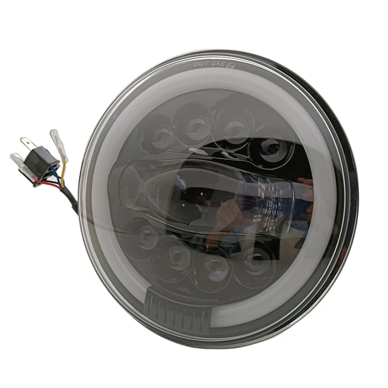 90W 7 Inch LED Headlights with Halo DRL Round Headlamps DOT Approved for 1997-2018 Jeep Wrangler JK LJ CJ TJ Hummber H1 H2 - купить по