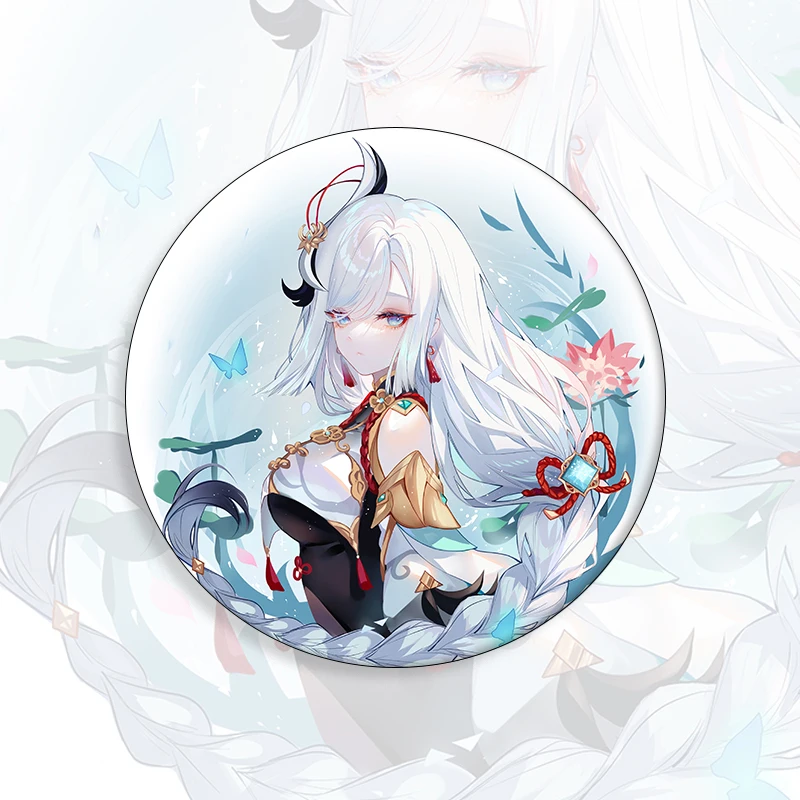 Genshin Impact Shenhe Badge Yae Miko Brooch Pin Cosplay Accessories For Clothes Backpack Decoration Gift Home Decor |