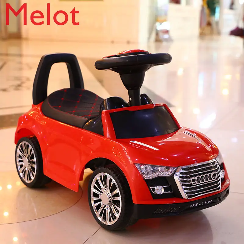

High-End Leather Seat Perambulator Baby Scooter with Music Hand Push Handle Guardrail