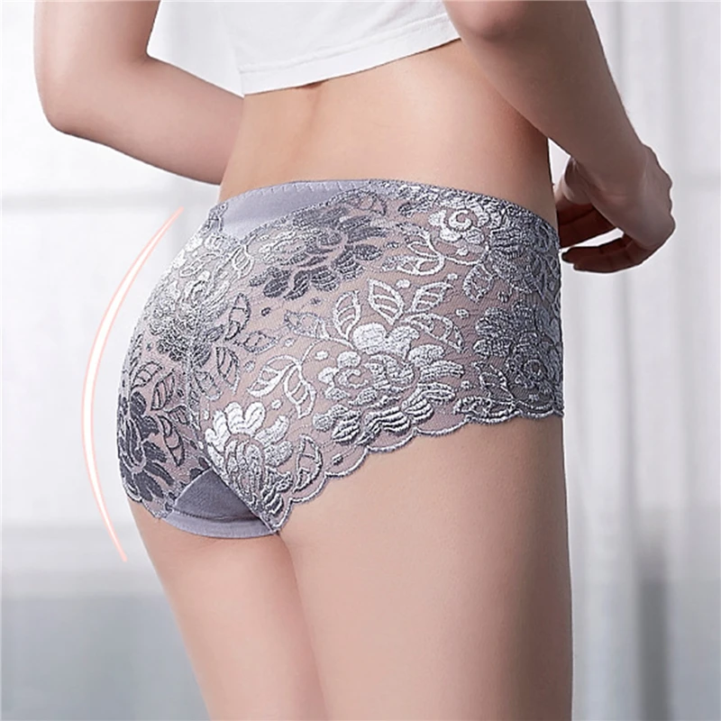 

Женские хлопковые трусики, сексуальное кружевное нижнее белье со средней талией, женские трусы на бедрах, подтягивающее нижнее белье для же...