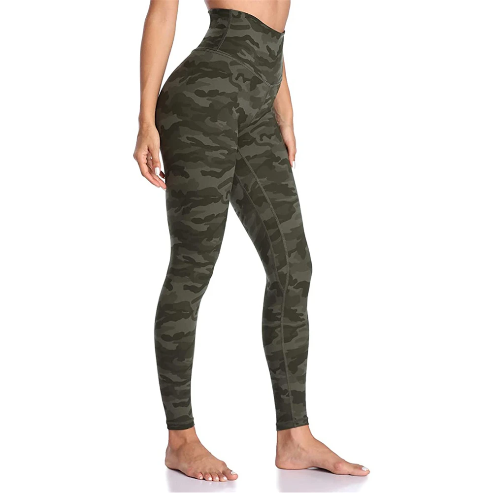 

Spring/Summer Yoga Pants High Waisted Yoga Trousers Quick Dry Gym Leggings Fitness Hip-Lifting Tight For Women Beige Leopard XL