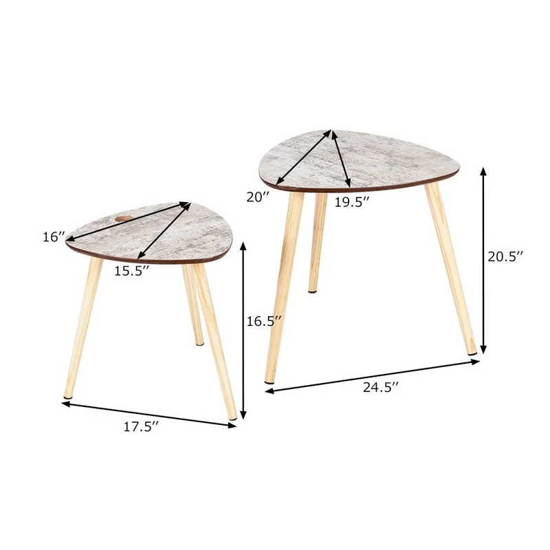 2 шт. журнальные столики с деревянными ножками и мягкими вспененными подушечками