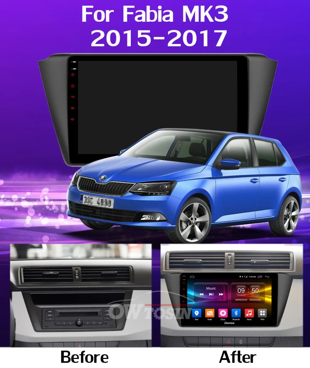 360 ° ×AHD панорамная камера 4G LTE Android 9,0 4 Гб+ 64 Гб DSP CarPlay Автомобильный gps радио плеер для Skoda Fabia mk3