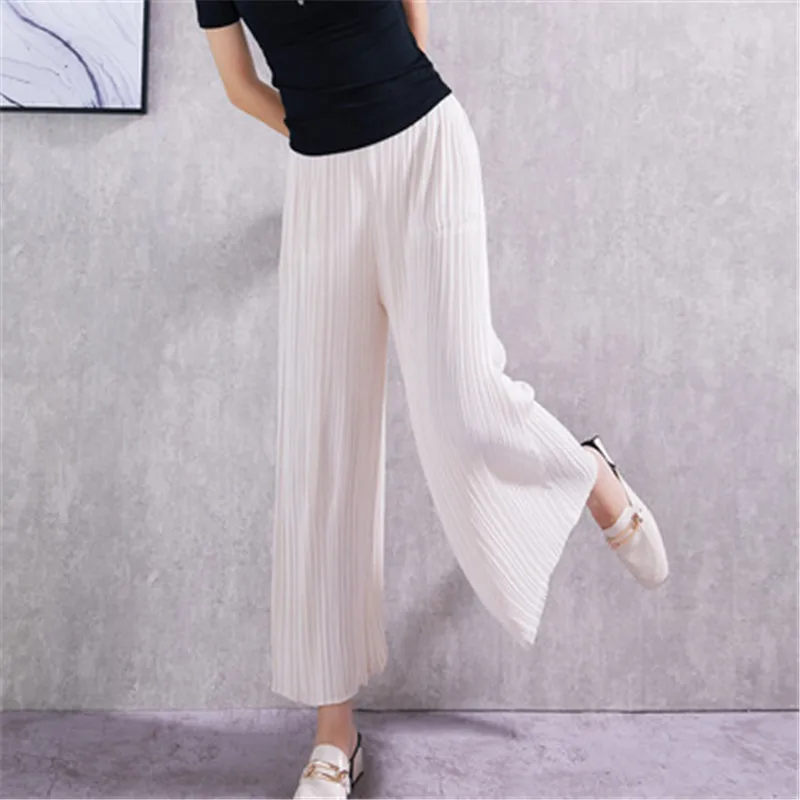 

MiyaMiyake fold life wide-leg pants women's summer 2021 new fashion urban casual high-waist loose-fitting straight-leg pants