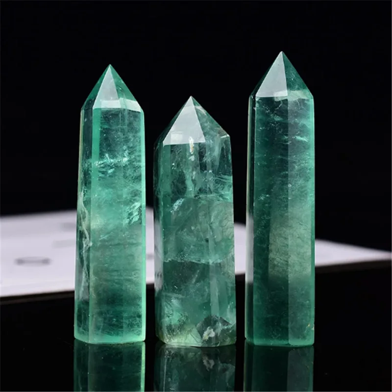 

1PC Natural Green Fluorite Quartz Crystal Point Tower Healing Stone Energy Ore Mineral Obelisk Home Decor Ornaments