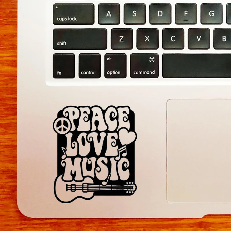 

Love Peace & Music Laptop Sticker for MacBook Pro 16" Air Retina 11 12 13 15 inch Mac Book 14" HP Notebook Skin Trackpad Decal
