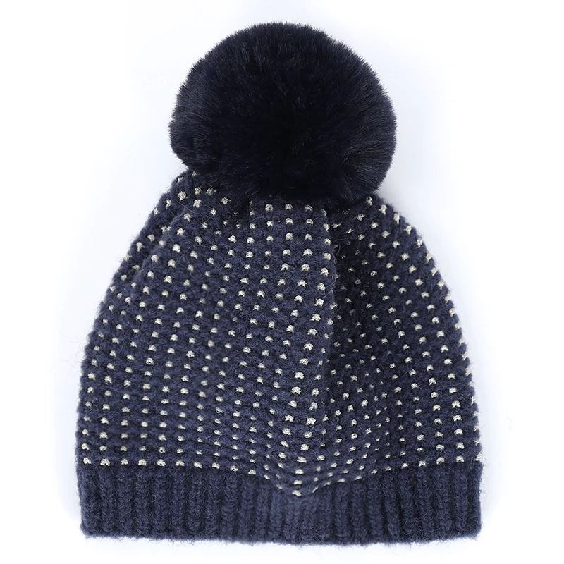 2019 одноцветная женская вязаная шапка с помпонами серебряные шелковые Меховые