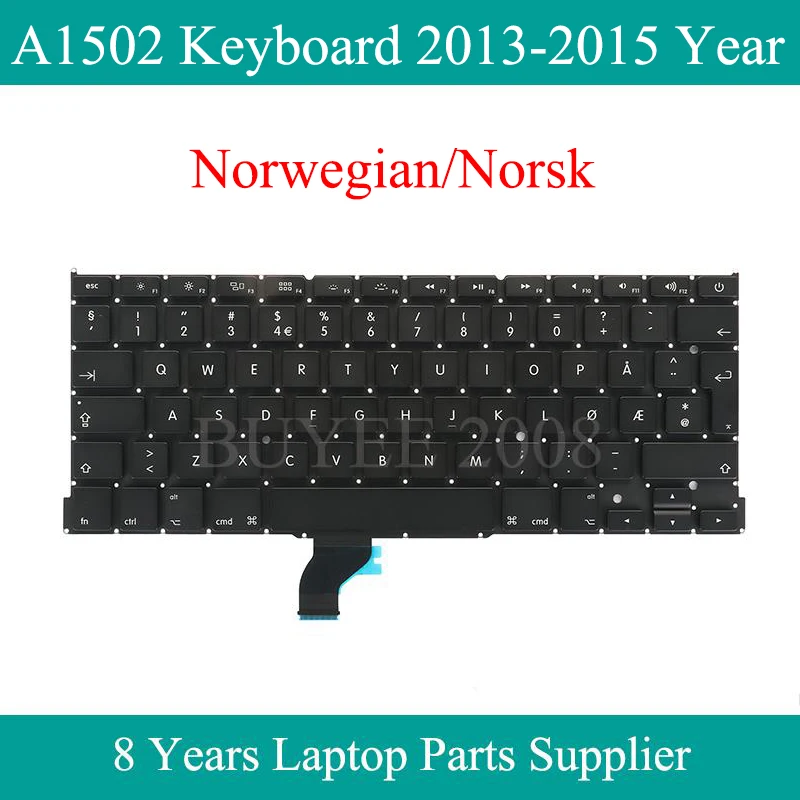 A1502 норвежская Клавиатура 2013 2014 2015 год для Macbook Pro 13 3 &quotNorsk UK Layout замена клавиатуры