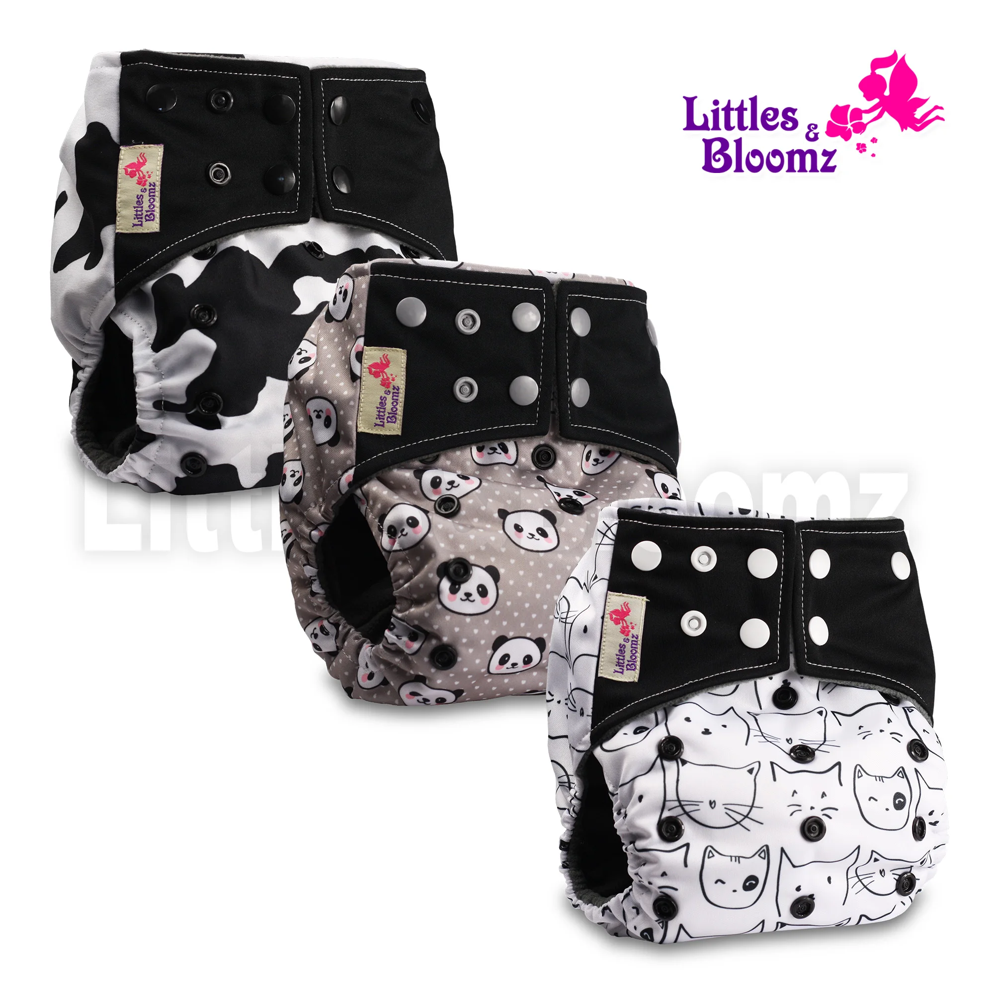 [Littles & Bloomz] 3 шт./компл. карман для подгузников из бамбукового угля шт./набор
